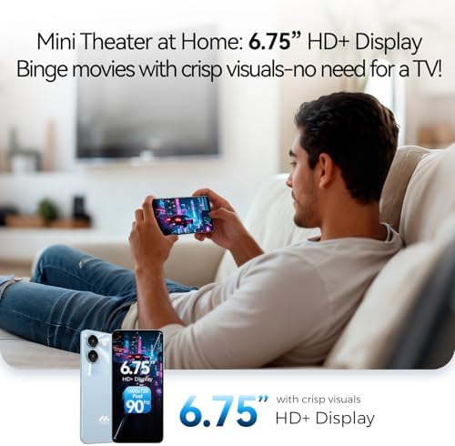 MIRO Ultra-Light 192g 6.75" Big Screen Smartphone - 4G 64GB + 1TB Expandable Storage, 13MP AI Dual Camera 5MP Front, 4900mAh Battery, 3.5mm Headphone Jack, Android 14, Dual SIM Global (Blue) — view 2