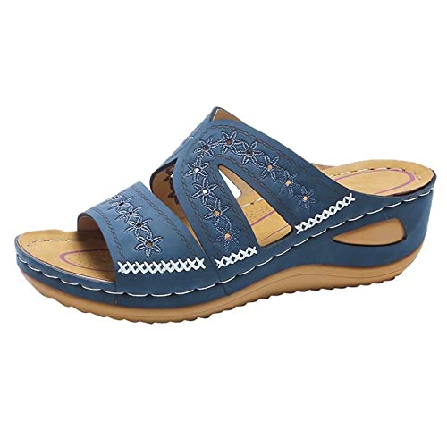 Générique Susenstone Sandales Femmes été Nu-pieds Orthopédique Compensées Sandale Confortable de Plage Pantoufles Femme Respirantes Semelles épaisses...