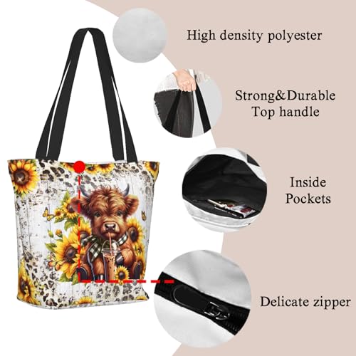 Tote Bag for Women, Everyday Carry, Large Capacity Reusable Shopping Bag with Zipper for Groceries, Work & Travel4