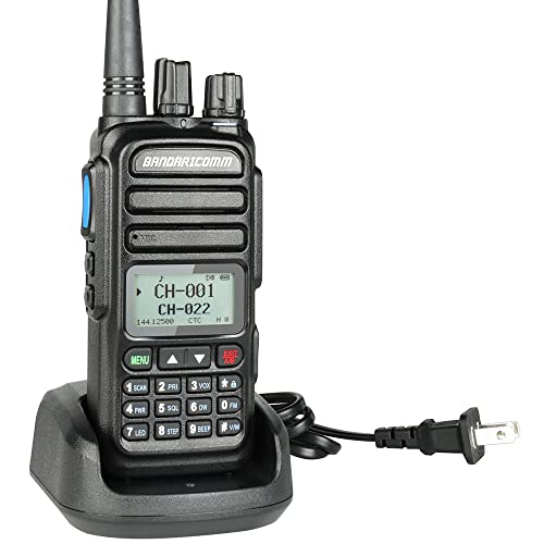 Bandaricomm Dual Band Two Way Radios, Long Range Walkie Talkie, Noaa Weather Alerts, Original Antenna, 128 Channels Vhf Uhf Rechargeable 2 Way Radio For Hiking Outdoor (With Adapter) #TOP27