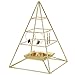 SIMMER STONE 3 Tier Pyramid Hanging Jewelry Organizer, Metal Jewelry Display Stand with Tray, Decorative Tower Holder Storage Rack for Earring, Necklace, Bracelet and Accessories, Gold
