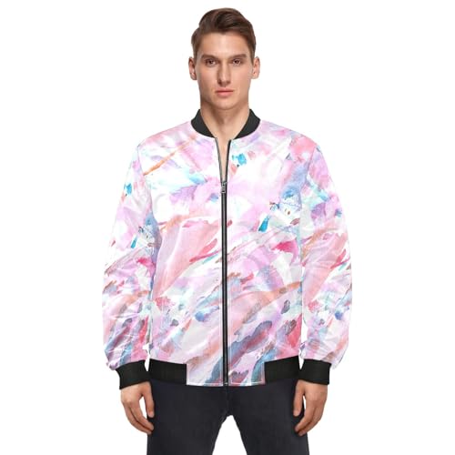 KLL Jaqueta masculina leve corta-vento com padrão abstrato caleidoscópio boho, leve, masculina, soft