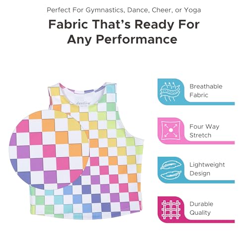 Destira Girls Dance Crop Tank Top, Super Soft Athletic Top, Ideal for Gymnastics, Yoga, Workouts, Running4