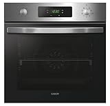 Candy Idea FIDC X696 L, Horno Multifunción Pirolítico, 70L, 1 Bandeja y 1 Rejilla, Ventilador Radial, Aquálisis, Convección + Ventilador, 9 Funciones, Mandos PushPull, Puerta 3 Cristales, Inox y Negro