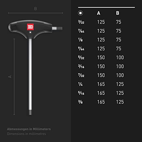 INBUS® 73809 Set Chiavi a Brugola con impugnatura