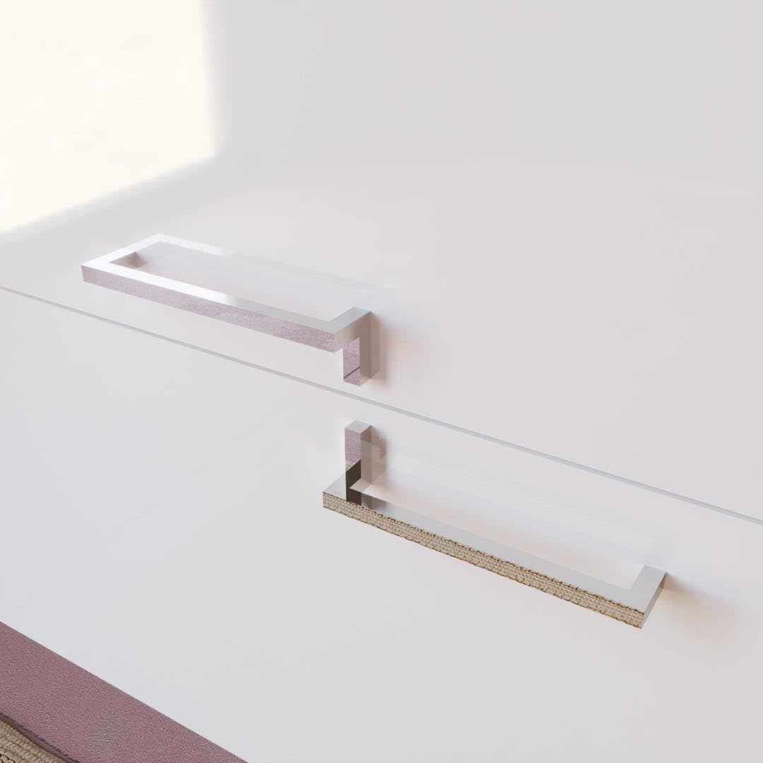 Kiamami Valentina Mobile Bagno Sospeso 100 cm Bianco Lucido Lavabo Nero