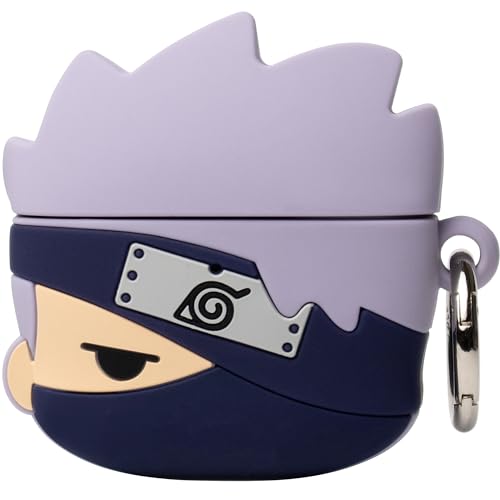iFace Naruto Shippuden Anime Figure Case [ Compatible with AirPods Pro 1/Pro 2 Not for Pro 3] Silicone Protective Cover [Carabiner Clip Included] [Wireless Charging Capable] Kakashi