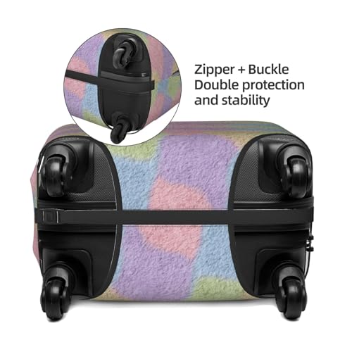 Pastel Coloured Texture Elastic Travel Luggage Covers Dustproof Scratch-Resistant Suitcase Protector Fit 22-24 Inch2