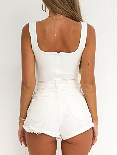 Image of BEAGIMEG Women's Tank Top Cut Out Sleeveless Bodice Bodysuit | Party Clubwear
