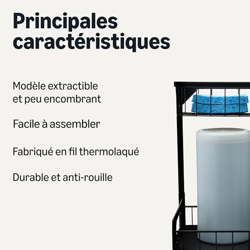 Organisateur sous évier en L pour optimiser les placards encombrés - 3