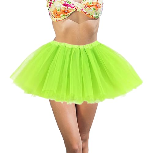 Tutu for Women Dance Skirts Tulle 5 Layered Running Skirt Adult Costume Halloween Ballet Light Green