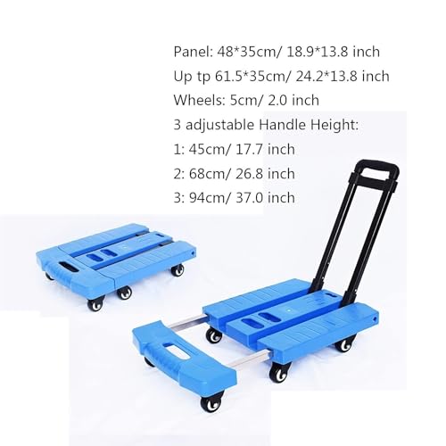 Carretilla plegable QUQUQ con 6 ruedas y mango ajustable miniatura 2