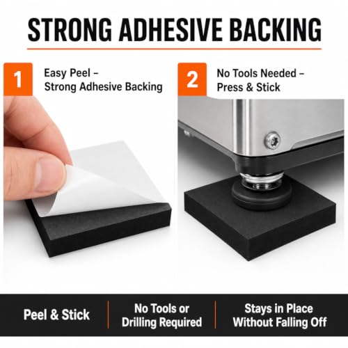Image of Foam Padding Sheets - 1 /8 inch Thick Self Stick Neoprene Insulation Foam, 4 inch L x 4 inch W x 1 /8 inch H, 10 Pack (10, 4in X 4in X 1 /8in)