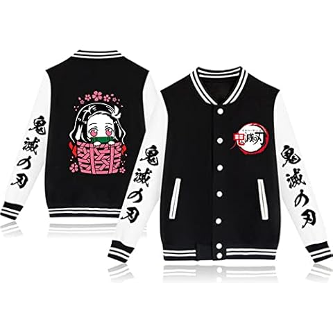 zhedu Demon Slayer Baseball Uniform Hoodie Japan Anime Tracksuit Men Bomber Jacket Winter Streetwear Harajuku (M,color 01) Cover