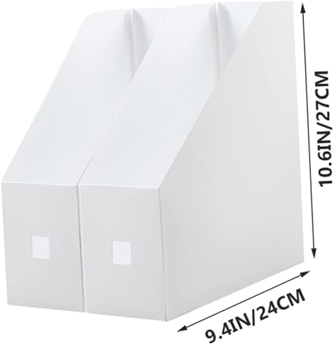 Miniatura 3 de 2 estantes de almacenamiento de archivos de plástico para organizador de escritorio, blanco, 20 pulgadas