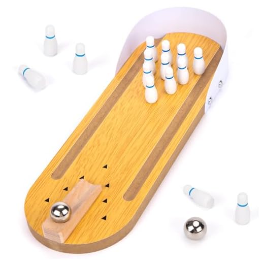MCPINKY 18PCS Mini Bowling Set, Tabletop Mini Bowling Game Desktop Bowling Game Toy Tiny Home Bowling Alley Bowling Ball Desk Toys for Office Adults Kids Party Favors Stocking Stuffers