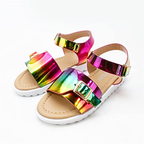 Children Thick Sole Gradient Sandals Fashion Soft Beach Shoes Little Girls Sandals Sandals Wear Jelly Shoes Size 10 (Hot Pink, 8-9 Years Little Child)2