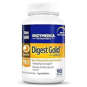 Enzymedica Digest Gold + ATPro Maximum Strength Digestive Enzymes | Prevents Bloating Gas & Indigestion, Natural Digestion Support, Multi Enzyme Amylase, Protease, Lipase & Lactase, 90 Capsules