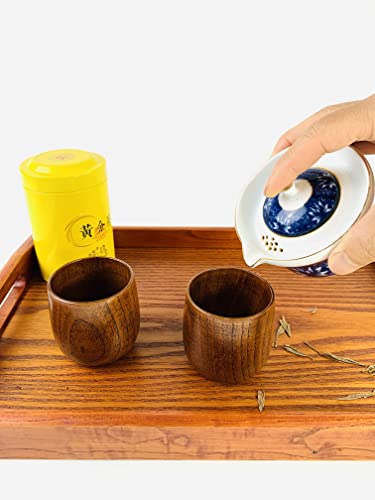 Japanbargain 4079+4103 4103+4079, Wooden Tea Cup And Saucer Set Wooden Water Mug Coffee Mug Japanese Zen Style Teacup 4 Ounce thumb #6
