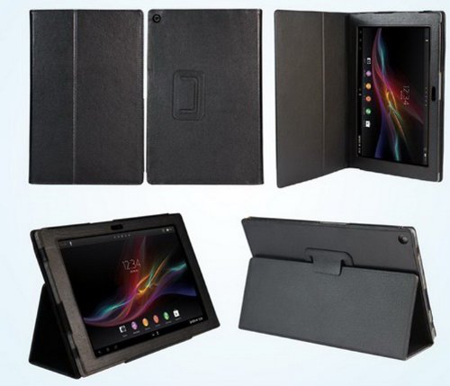 Navitech Housse attaché-Case Pochette Noire en Cuir pour la Tablette Sony Xperia z 10.1 Pouces