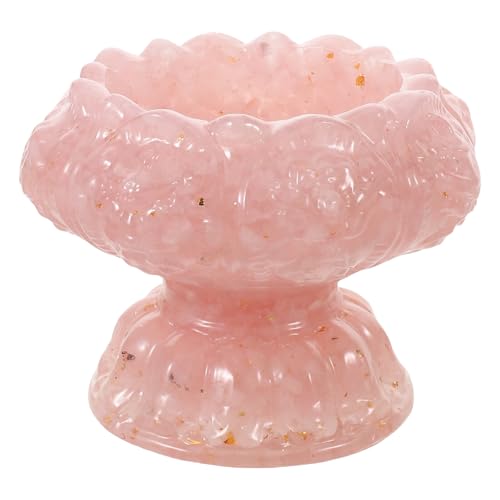SOIMISS Cuenco Decorativo de Cristal Rosa Base Alta, Pequeño Plato para Joyería y Llaves, Organizador Multifuncional para Anillos y Baratijas, Decoración Vintage de Loto para Hogar