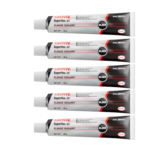 Image of LOCTITE Superflex 24 RTV Silicone Adhesive Sealant 25g (Pack of 5)| Black | Neutral Curing | Non-Sagging | Oil Resistant | Gasket Dressing & Replacement | Industrial & Automotive Sealing