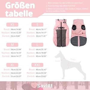 Savlot Cappotto impermeabile per cani con tempo freddo invernale giacca calda per cani di piccola taglia media e grande con fodera in pile, riflettente, gilet invernale per animali domestici - immagine 3