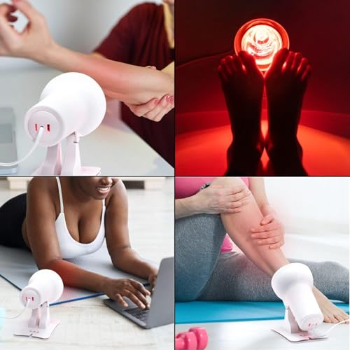 ZUSKYZU Infrarotlampe 150W Infrarot Wärmestrahler mit 3 Stufen Timer, Einstellbarer Temperatur & 90° Einstellbarer Winkel, Rotlicht Infrarotlampe für entspannende Muskelermüdung