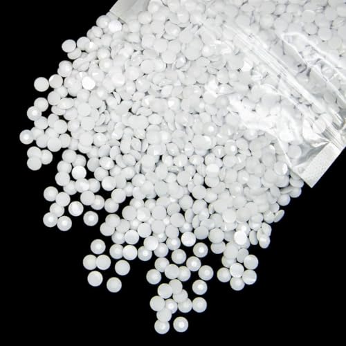 qiipii 10000PCS 2mm White Resin Rhinestones for Crafting SS6 Pure White Flatback Jelly Stones Bulk Non-Hotfix Diamonds Gems Charms for Nails Face Eyes Makeup Body Mugs Tumblers Bottles Crafts Clothes