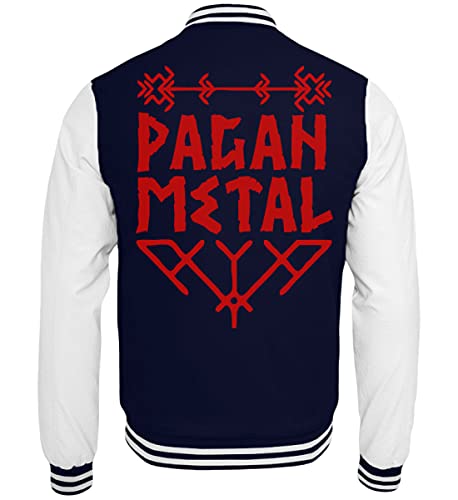 Veste de survêtement Pagan Metal rouge style College Viking pour les festivals et concerts rock