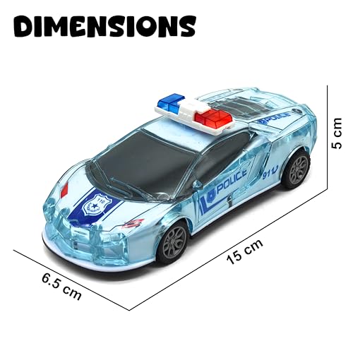 Image of VGRASSP Push and Go City Guard Police Car Toy for Kids with Flashing Lights and Music - Friction Patrol Vehicle with Sound Effects - Color As Per Stock