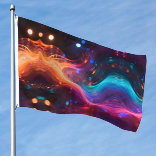Drapeau extérieur double face ondulé coloré en polyester à œillets - 3