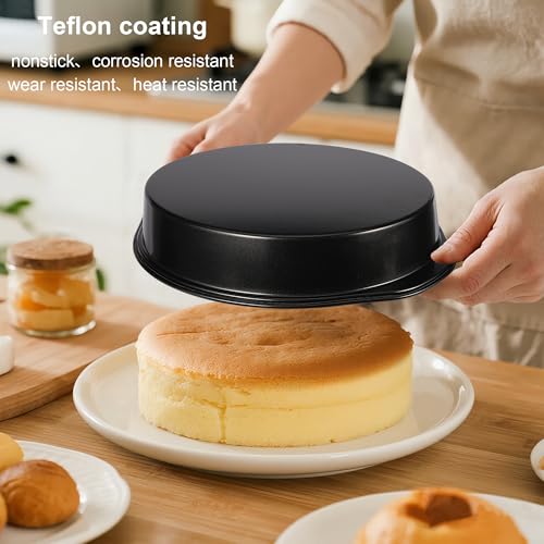 8 Inch Cake Pan, Nonstick 4 Pack Round Cake Pans with 100 Parchment Paper - Image 3