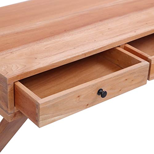 Yuhi-Hqyd Computer Desk,With 3 Drawers,Office Desk With Drawers,Study Desk,Office Desk,Home Office Desks,Perect For Office Or Home Study, Natural 52"X18.5"X30.3" Solid Mahogany Wood. #TOP2