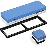 KNLOYO Knife Sharpening Stone Kit, 2 Side Whetstone Set 1000/6000 Grit Sharpening and Honing...