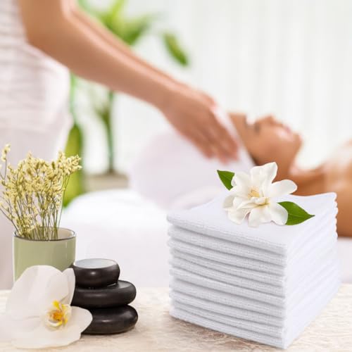 Image of UNIMADE Washcloths Bulk - 400 Pack - Face Towels (12 inch x 12 inch), Highly Soft Wash Cloths and Hand Towels, Fast Drying Multi-Purpose Microfiber Cleansing Cloths for Bathroom, Hotel, Spa, and Salon - White