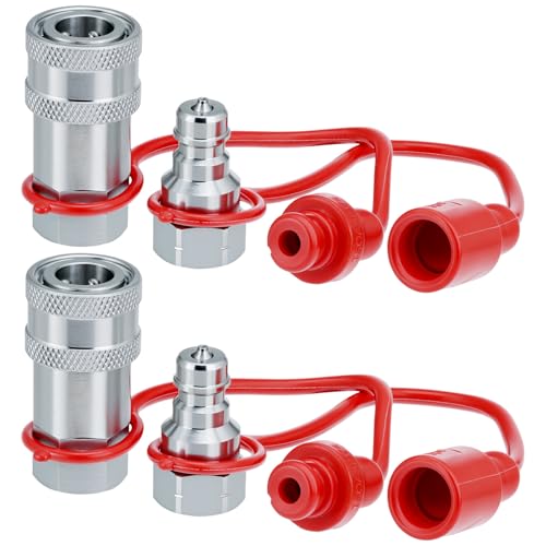 QWORK Hydraulic Quick Connect Couplers (2 Sets)