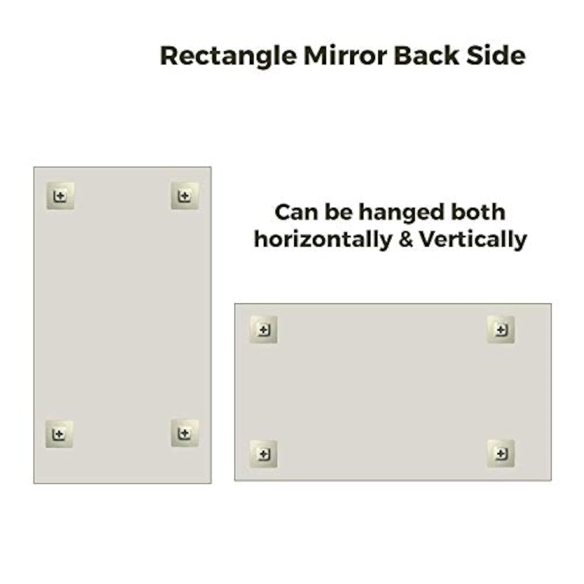 Beveled Smooth Edges Rectangular Wall Mount Mirror