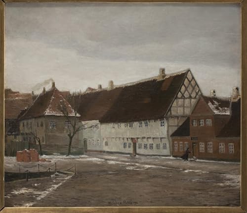 Tableau Vinteraften I Ribe par Johan Rohde, l'esprit d'une soirée d'hiver chez vous