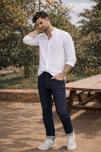 Image of Louis Philippe Men's Slim Fit Stretch Fabric for Comfort Premium Wash Aesthetic Authentic Twill and Durable Jeans