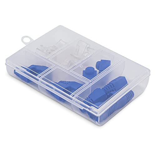 deleyCON 10-teiliges Netzwerk Werkzeug Set Mit Tasche Kabeltester Crimpzange LSA Auflegewerkzeug Abisolierzange IT Computer Netzwerk LAN CAT Werkzeug RJ11 RJ12 RJ45 Weiß Grün