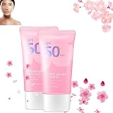 Yonruit Japan Sunscreen, Sunscreen SPF50+ PA+++, Japanese Sunscreen with Mud Mask, Bloqueador Solar Japan Sunscreen Essence Cream (2PCS,One Size)