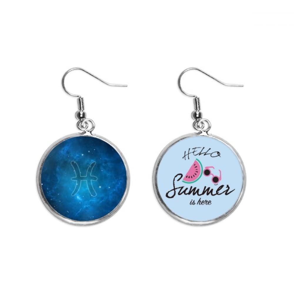 Pendientes de sandía Piscis joyas de verano constelación lóbulo 5