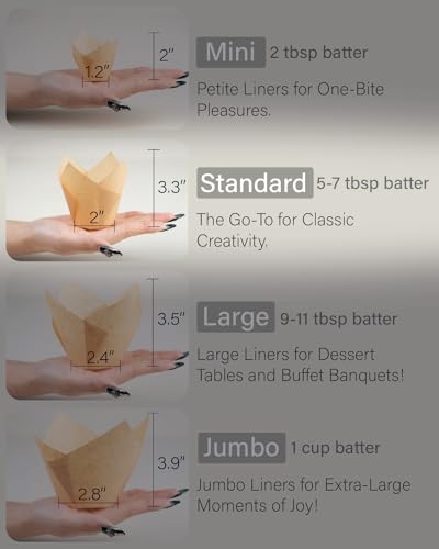 Bake Choice T15050 200Pcs Natural Tulip Cupcake Liners thumb #1