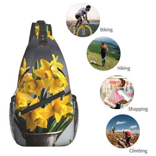 Bolso cruzado con estampado de ramillete de narcisos miniatura 6