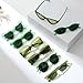 Dwenarry Party Sunglasses Bulk Green Sunglasses Party Favors Retro Funky Festival Multipack shades Set for Adult 12 Pack