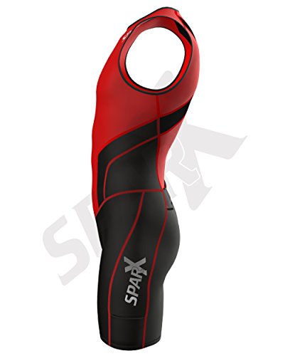 Sparx X Triathlon Suit Racing Tri Cycling Skin Suit Bike Swim Run (Red, 2Xl) #TOP2