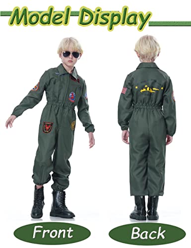 Iutoyye Flight Suit America Fighter Pilot Costumes Air Force Pilot Cosplay Fighter Pilot Dress Up For Kids And Boys #TOP2