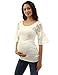 PattyBoutik Mama Lace Raglan Bell Sleeve Maternity Blouse (Ivory S)