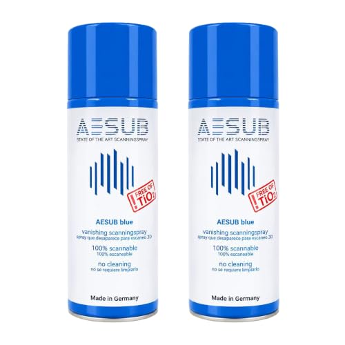Revopoint 3D Scanning Spray for 3D Scanners, No Cleaning Needed, for Transparent, Reflective or Highly Textured Surfaces Objects, 400ml, Blue (Pack of 2)